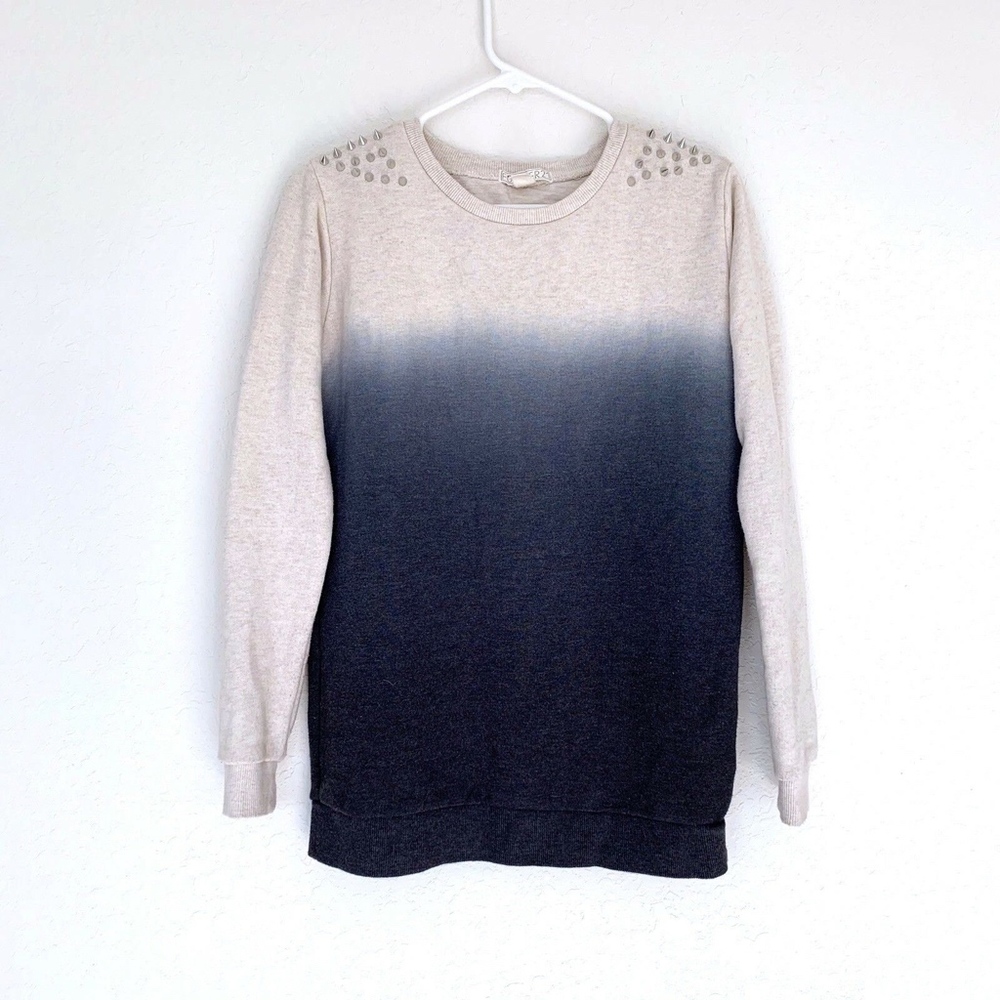 Forever 21 Beige Blue Spike Ombre Pullover Sweater - Picture 2 of 8